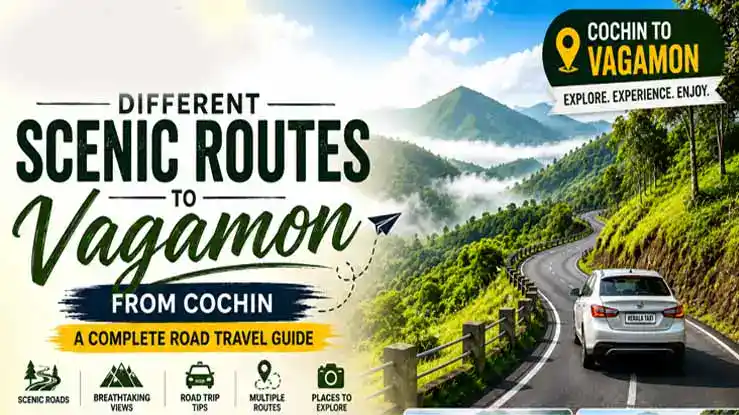Different scenic routes from Cochin to Vagamon through Kerala's lush hills