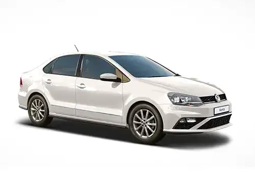 Elegant white Volkswagen Vento for Kerala taxi services and travel.